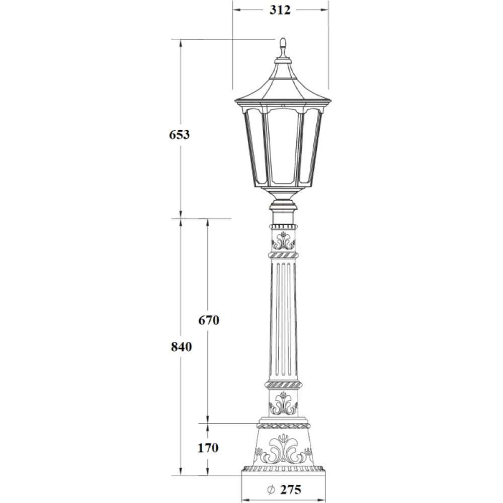 Наземный фонарь ALBORG L 79707L Е10 Bl